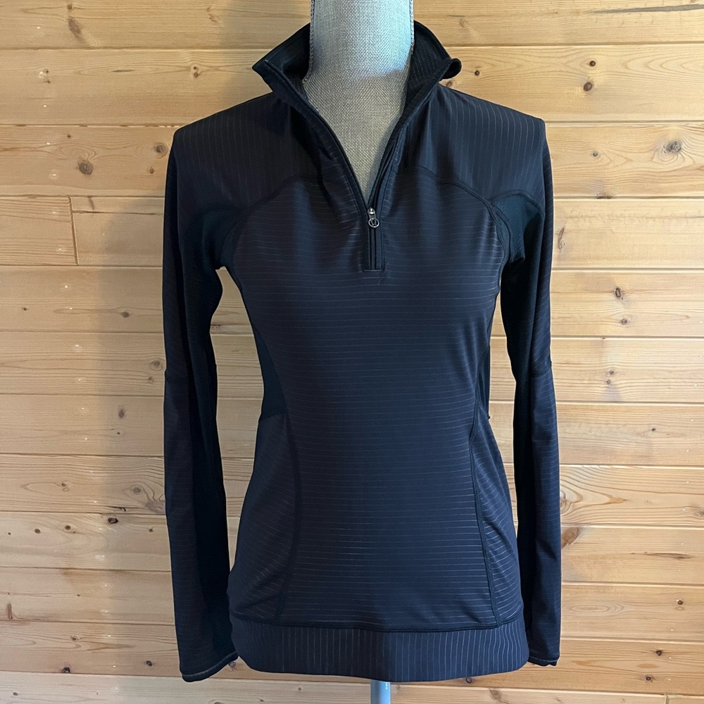 Black Lulu Lemon Quarter-Zip Pullover 6